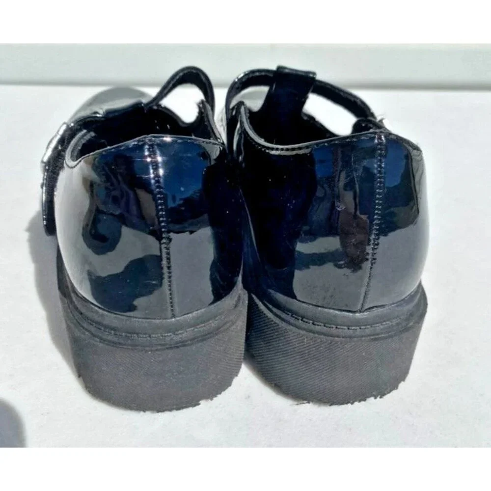 Mix No. 6 Lana Black Patent Leather Mary Jane Chunky Shoes Size 5 Youth /Women's